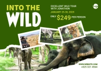 Wildlife Travel Banner Post Postal template