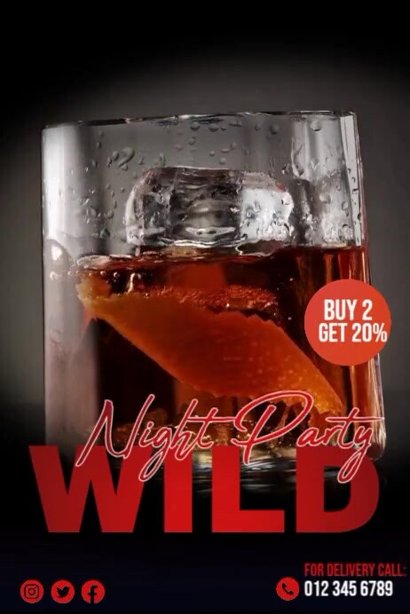 Wildnight Party Video Poster template