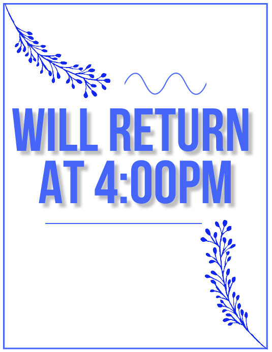 Will return at time Flyer (US Letter) template