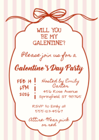 Will You Be My Galentine Invitation A6 template