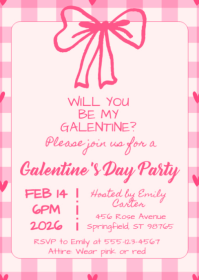 Will You Be My Galentine Invitation A6 template