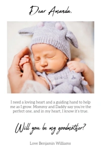 Will you be my Godmother Template, Will You Be My Godmother Proposal Card Template Banner 4' × 6'