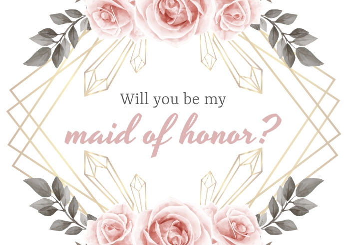 Will You be My Maid of Honor Template ไปรษณียบัตร