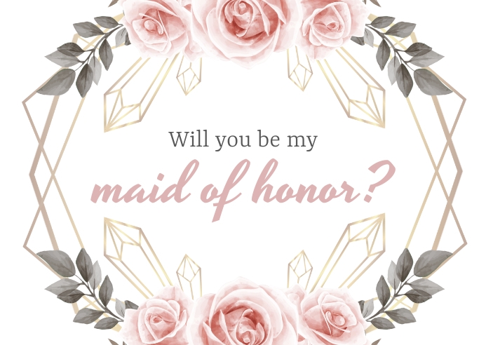 Will You be My Maid of Honor Template Briefkaart