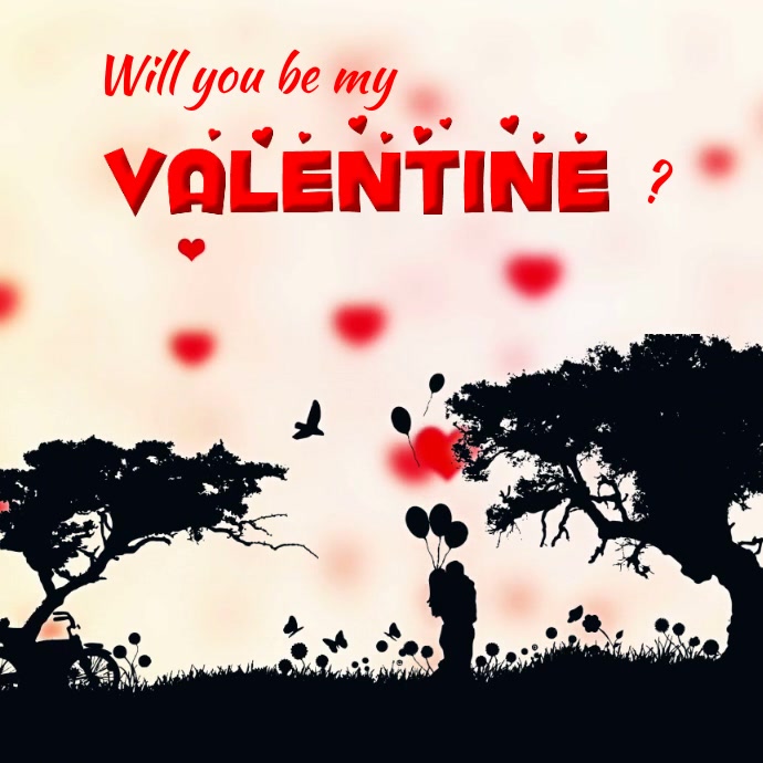 Will you be my valentine Wpis na Instagrama template