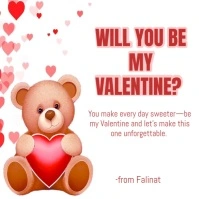 Will you be my valentine message template Logo