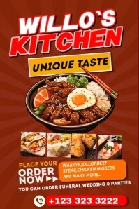 Willo’s Kitchen, Flavor You Deserve Poster template