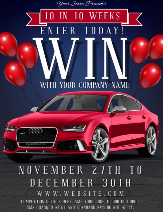 Car Raffle Poster Example Win a Car Competition Flyer Template | PosterMyWall