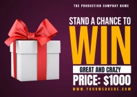 win prize graphic design Pocztówka template