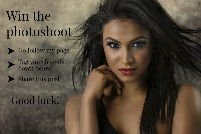 Win the photoshoot flyer template Cartaz