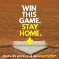 Win this baseball game Staying home instagram Square (1:1) template
