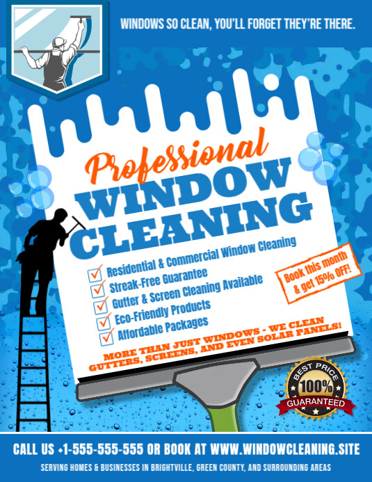 WINDOW CLEANING FLYER Iflaya (Incwadi ye-US) template