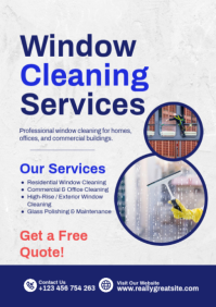 Window Cleaning Services — Professional Home & Office Cleaning Flyer | Editable Template A2