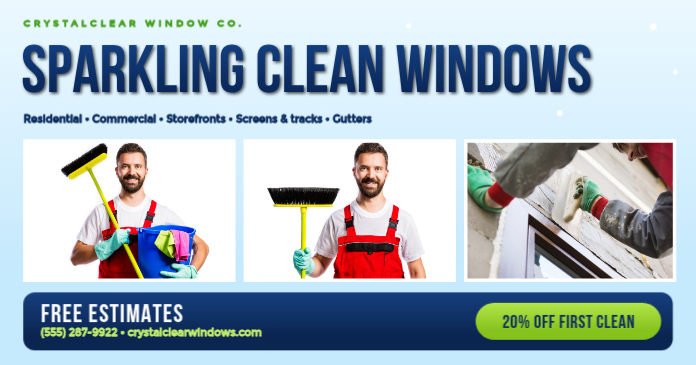 Window Cleaning Services Facebook Post Template | PosterMyWall
