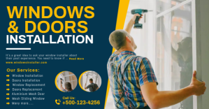 Windows & Doors Installation Service Facebook template
