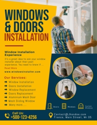 Windows & Doors Installation Service Flyer Volante (Carta US) template