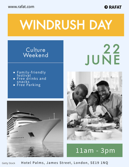 Windrush Lettering Windrush Day Poster