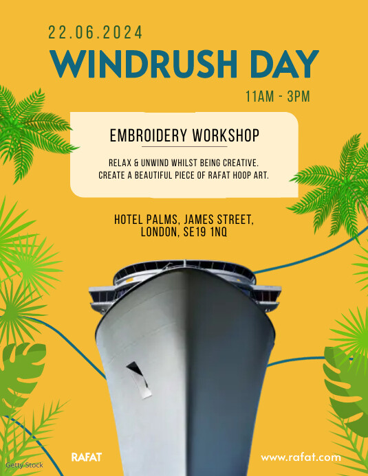 Windrush Day Yellow Flyer template