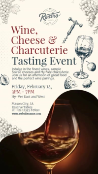 Wine & Cheese Tasting Event Story Template Historia de Instagram