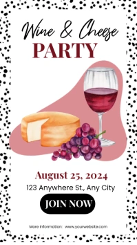Wine & Cheese Party Invitation Instagram Story template