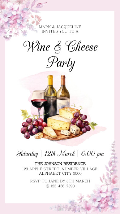 Wine and Cheese Party Invitation Template | PosterMyWall Wine and Cheese Party Invitation Template | PosterMyWall