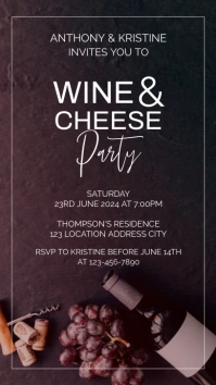 Wine and Cheese party invitation instagram st template