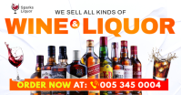 Wine and Liquor Sale sprits alcohol beverage beer retail shop store advertisement banner template pr Изображение, которым поделились на Facebook