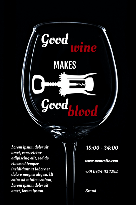 Wine bar Poster template