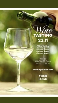 Wine Bar Flyer Poster Tasting Expo Seminar Ad Instagram Story template