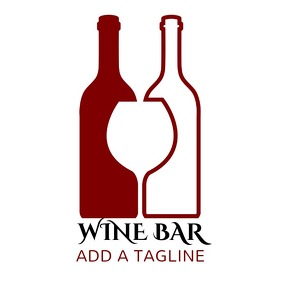 白色 Wine Bar Logo Brand Logo Template Логотип