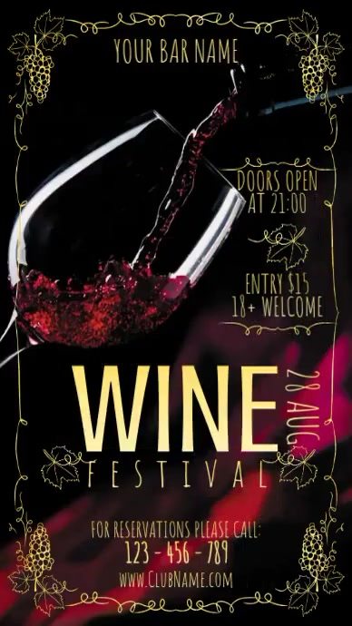 Wine Display Ecrã digital (9:16) template