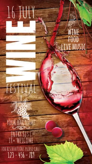 Wine Display Pantalla Digital (9:16) template