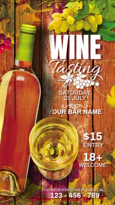 Wine Display Ecrã digital (9:16) template
