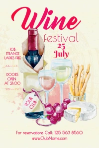 Wine Festival Banner 4' × 6' template