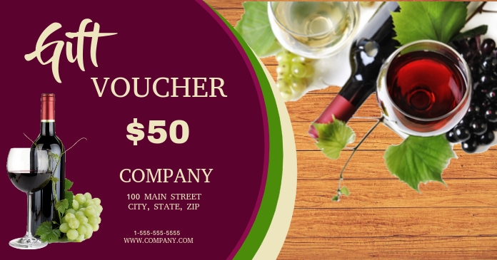 Wine Gift Voucher Facebook 共享图片 template