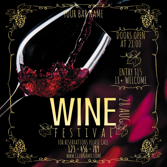 Wine Instagram Post Banner Template PosterMyWall