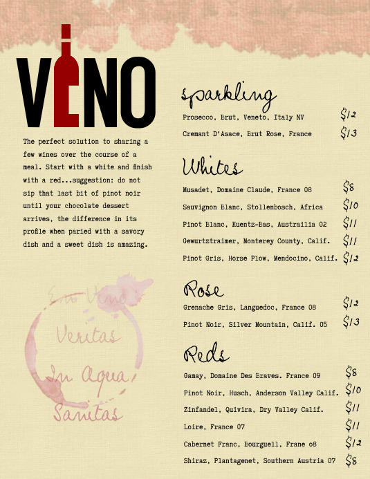 Copy of Wine List PosterMyWall