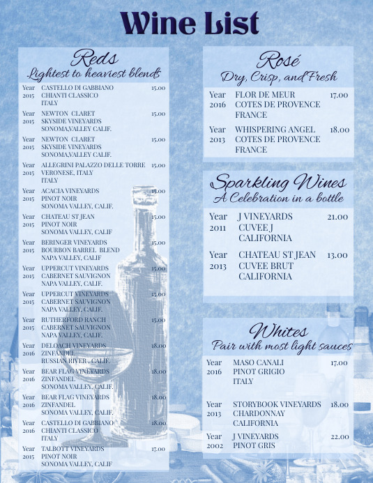 Wine List Template | PosterMyWall
