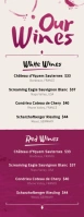 Wine List Half Page Letter template