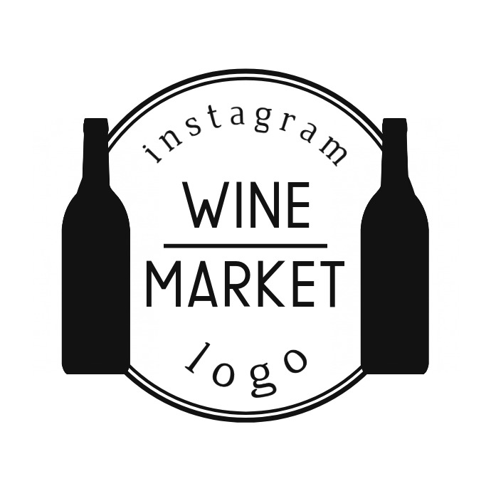 Wine Market White Instagram Profile Logo 徽标 template