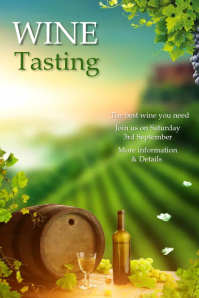 Yellow Wine Tasting Affiche Template