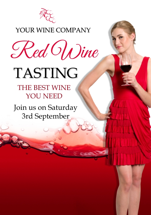 Wine tasting, wine party,event A4 template