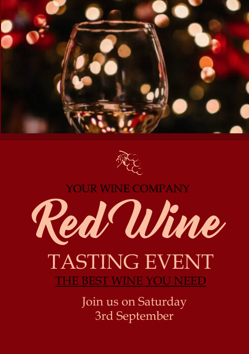 Wine tasting, wine party,event A4 template