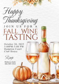 Putih Fall Wine Tasting Event A4 Template