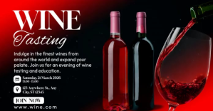 Wine Tasting Изображение, которым поделились на Facebook template