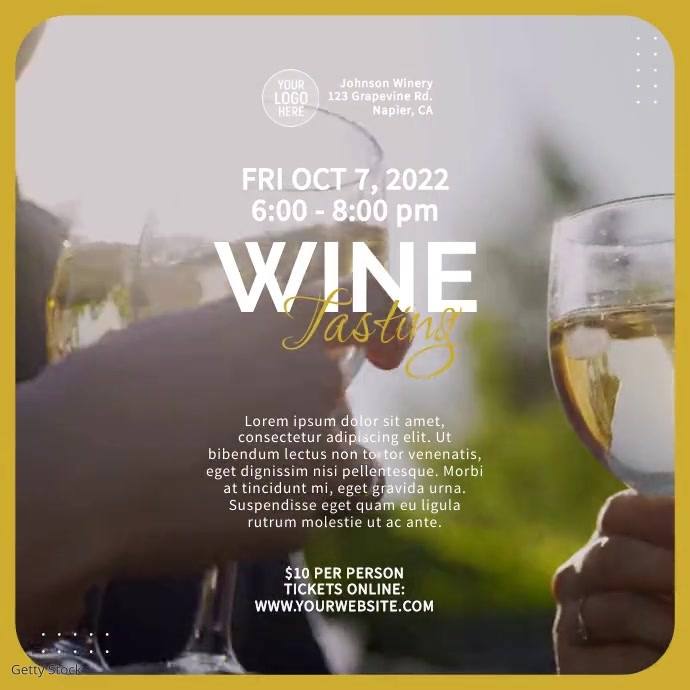 Wine Tasting Event Flyer Square (1:1) template