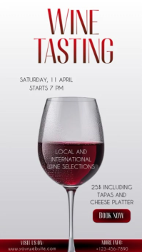 Wine Tasting Event Invitation Flyer Ad Animated Instagram Story template