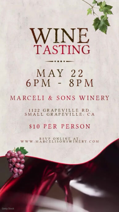 Wine Tasting Flyer Ad Social Media Template | PosterMyWall