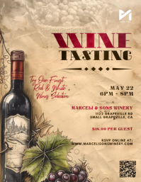 Vintage Wine Tasting Flyer Template (US Letter)