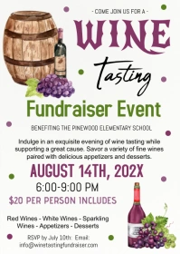 Wine Tasting Fundraiser Invitation A6 template